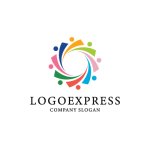 画像1: カラフルな人々が織りなす共同体の輪ロゴ (1)