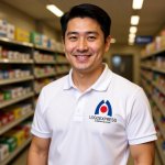 画像14: M字と核が融合したモダンロゴ (14)