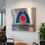 画像7: M字と核が融合したモダンロゴ (7)