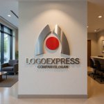 画像10: M字と核が融合したモダンロゴ (10)