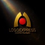 画像12: M字と核が融合したモダンロゴ (12)