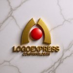 画像13: M字と核が融合したモダンロゴ (13)