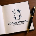 画像6: 笑顔の可愛い牛さんのロゴ (6)