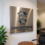 画像7: 笑顔の可愛い牛さんのロゴ (7)