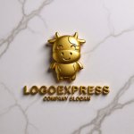 画像13: 笑顔の可愛い牛さんのロゴ (13)