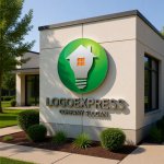 画像15: 電球の家とエコなアイデアのロゴ (15)