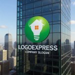 画像16: 電球の家とエコなアイデアのロゴ (16)