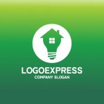 画像4: 電球の家とエコなアイデアのロゴ (4)
