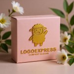 画像10: 可愛い笑顔と手を振る羊のロゴ (10)