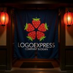 画像15: いちごの花のかわいいロゴ (15)