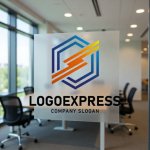 画像8: 六角形とS字型稲妻のスピードロゴ (8)