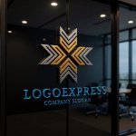 画像15: X字型に広がる矢印のダイナミックロゴ (15)