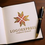 画像6: X字型に広がる矢印のダイナミックロゴ (6)