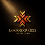 画像12: X字型に広がる矢印のダイナミックロゴ (12)