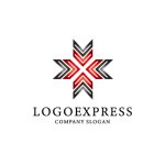 画像1: X字型に広がる矢印のダイナミックロゴ (1)