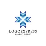 画像3: X字型に広がる矢印のダイナミックロゴ (3)