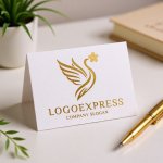 画像16: 桜をくわえた白鳥の優雅なロゴ (16)