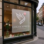 画像7: 桜をくわえた白鳥の優雅なロゴ (7)