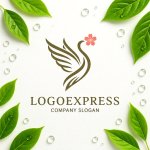 画像9: 桜をくわえた白鳥の優雅なロゴ (9)