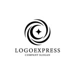 画像3: 輝く星と渦巻く円のダイナミックロゴ (3)