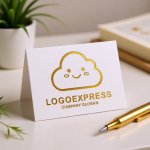 画像16: 笑顔の可愛い雲のロゴ (16)