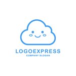 画像1: 笑顔の可愛い雲のロゴ (1)