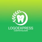 画像4: 笑顔の歯と葉っぱの自然派ロゴ (4)