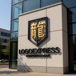 画像8: 「龍」の漢字と盾の力強いロゴ (8)