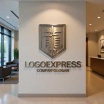 画像10: 「龍」の漢字と盾の力強いロゴ (10)