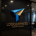 画像15: T字をかたどる紙飛行機ロゴ (15)