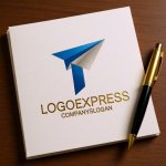 画像6: T字をかたどる紙飛行機ロゴ (6)