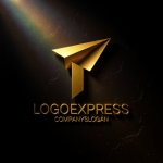 画像12: T字をかたどる紙飛行機ロゴ (12)