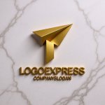 画像13: T字をかたどる紙飛行機ロゴ (13)