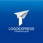 画像4: T字をかたどる紙飛行機ロゴ (4)