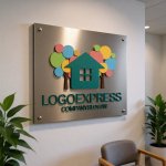 画像14: カラフルな木と家のコミュニティロゴ (14)