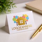 画像16: カラフルな木と家のコミュニティロゴ (16)