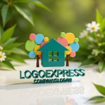 画像12: カラフルな木と家のコミュニティロゴ (12)