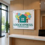 画像13: カラフルな木と家のコミュニティロゴ (13)