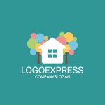 画像4: カラフルな木と家のコミュニティロゴ (4)