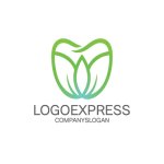 画像1: 葉と蓮のデンタルロゴ (1)