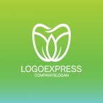 画像4: 葉と蓮のデンタルロゴ (4)