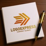 画像6: スピード感あふれるグラデーション矢印ロゴ (6)