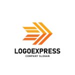 画像1: スピード感あふれるグラデーション矢印ロゴ (1)