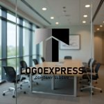 画像9: T字型の建物と上昇を表すロゴ (9)