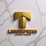 画像13: T字型の建物と上昇を表すロゴ (13)