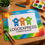 画像8: 笑顔の子供たちのカラフルなロゴ (8)