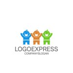画像1: 笑顔の子供たちのカラフルなロゴ (1)