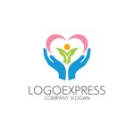 画像1: 手とハートで育む人々の成長ロゴ (1)