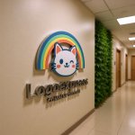 画像15: ウインクする猫とパステル虹のかわいいロゴ (15)