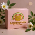 画像10: ウインクする猫とパステル虹のかわいいロゴ (10)